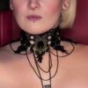 Black lace choker nipple jewellery set - Varvara