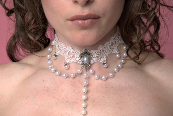 Lace collar nipple jewellery set - Solange