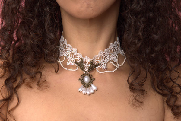 Lace choker nipple jewellery set Priscilla